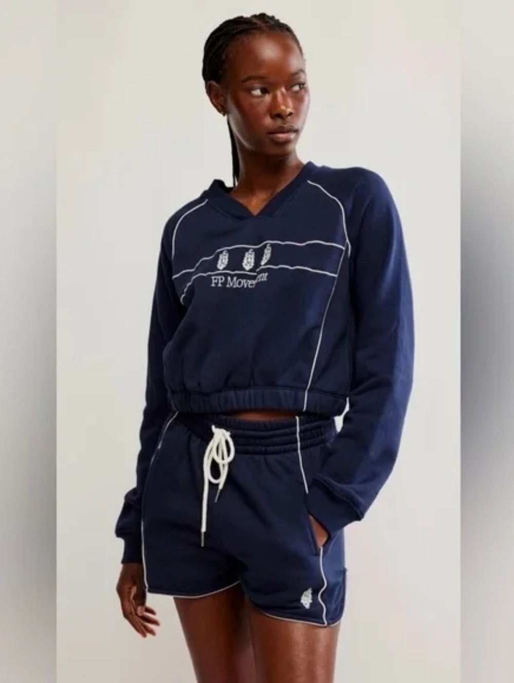🪷NWT Free People FP Movement Seeing Double Set In Midnight Navy Size S🌙